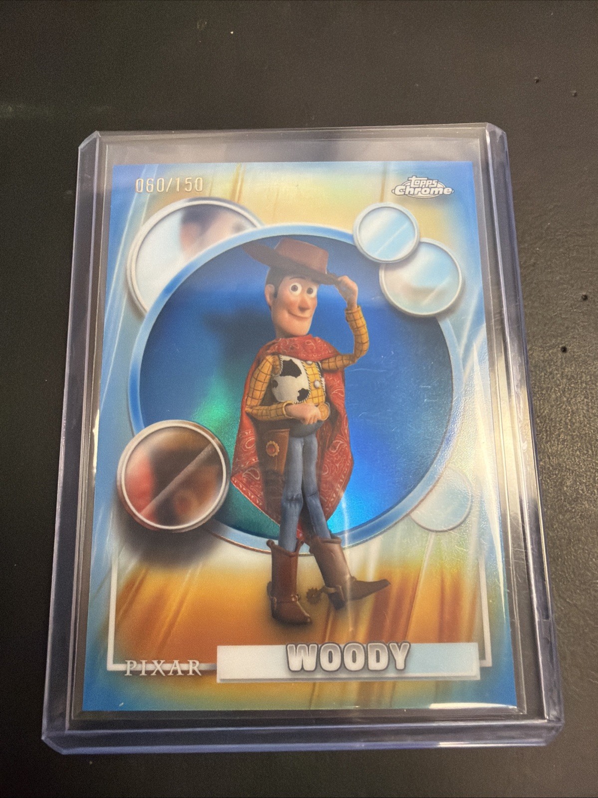 2026 Topps Chrome Disney WOODY Blue Refractor /150 Toy Story #194