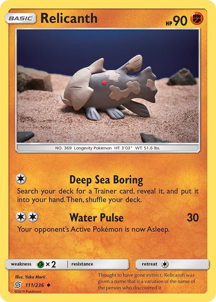 Relicanth #111/236 Sm - Unified Minds Uncommon Pokemon TCG LP
