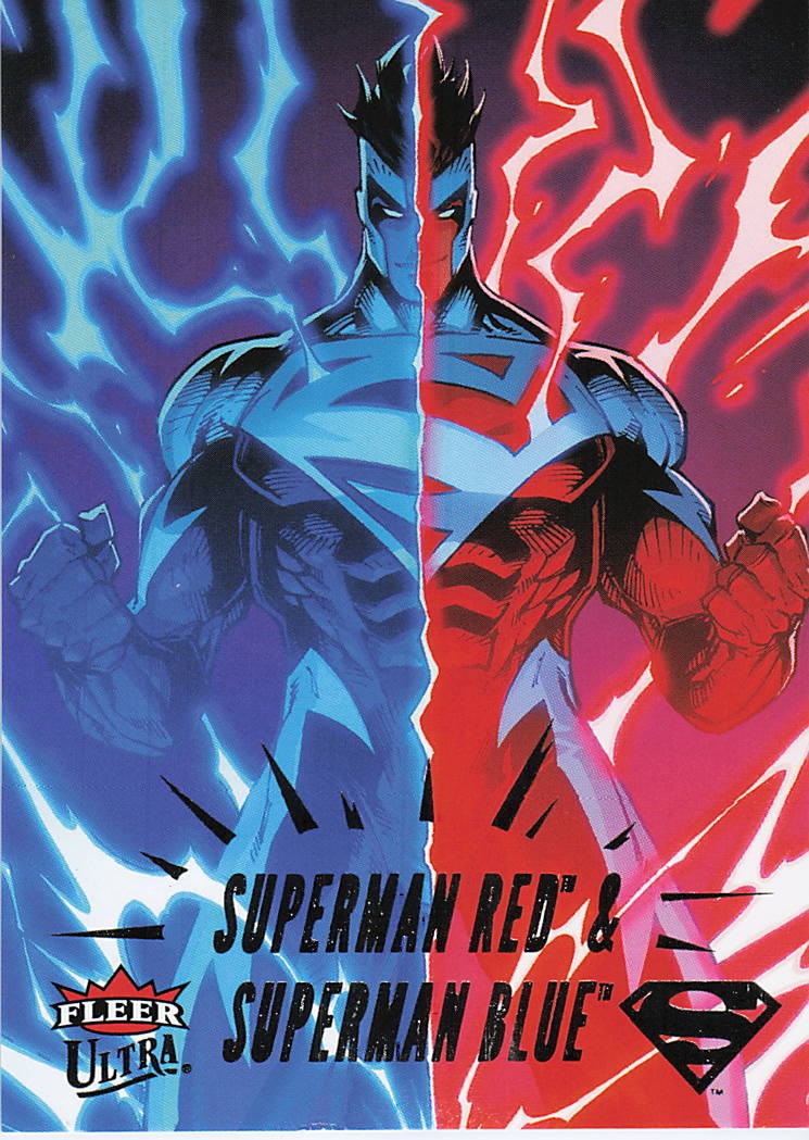 2026 2025 Fleer Ultra Superman #47 Superman Rosso e Superman Blu