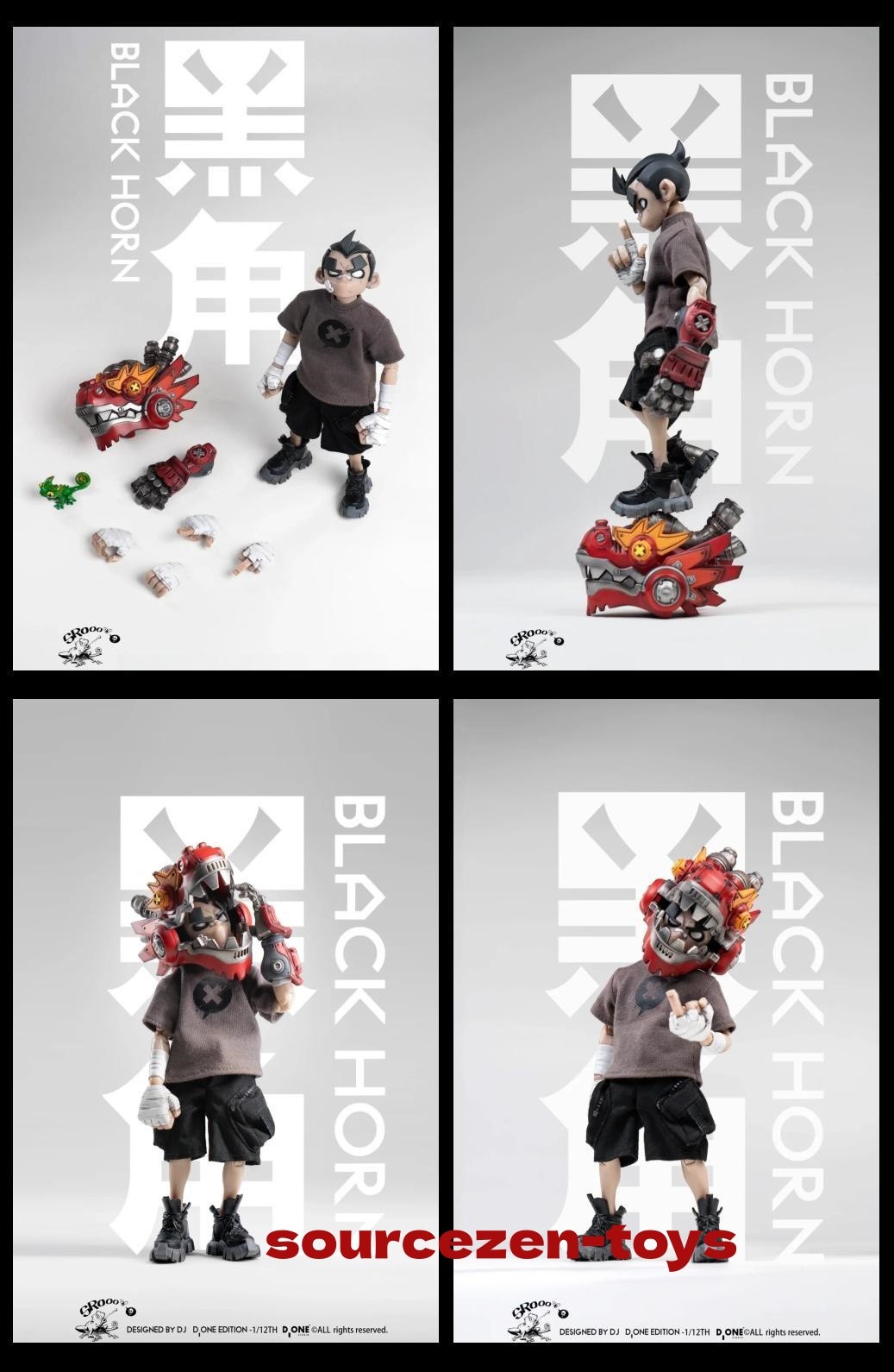 Modellino action figure D_ONE STUDIO BLACK HORN in magazzino scala 1/12 con scatola
