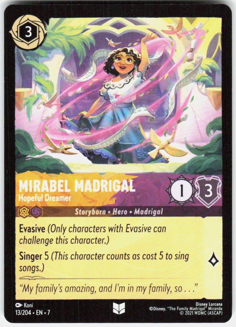 Disney Lorcana Mirabel Madrigal 13/204 Isola di Arcazia Sognatore Speranzoso Comune