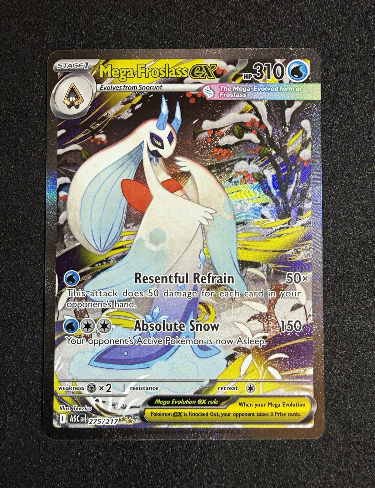 Pokemon - Mega Froslass EX SIR Eroi Ascesi 275/217 quasi nuovo