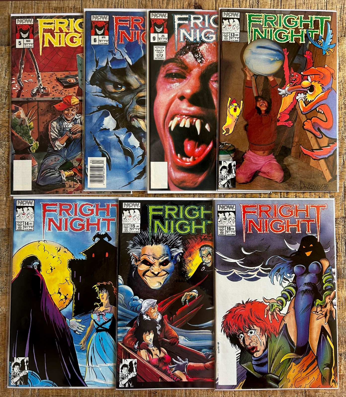 Fright Night #5-16. 7 Various comics (Now Comics 1988-90) VF/NM to NM+