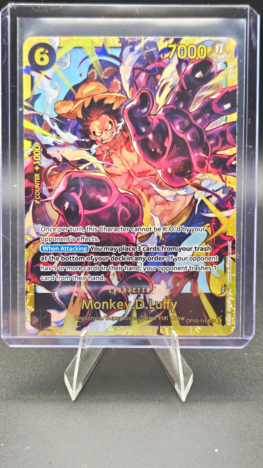 Bandai One Piece CCG Monkey D. Rufy OP10-118 SEC Foil Alt Art EN 7000/6