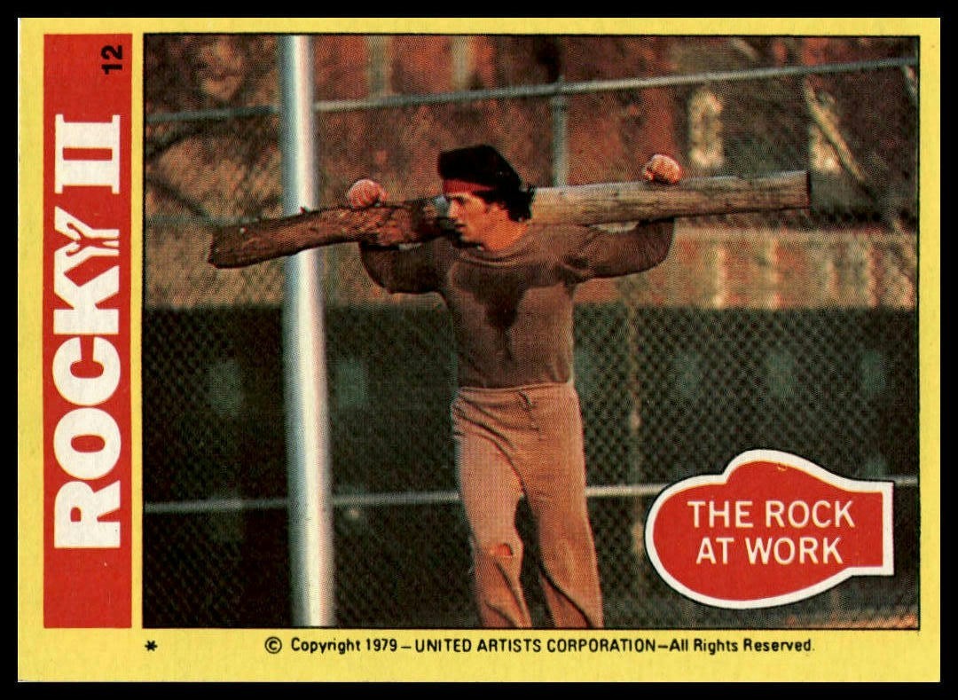 The Rock at Work - 1979 Topps Rocky II #12 (b)