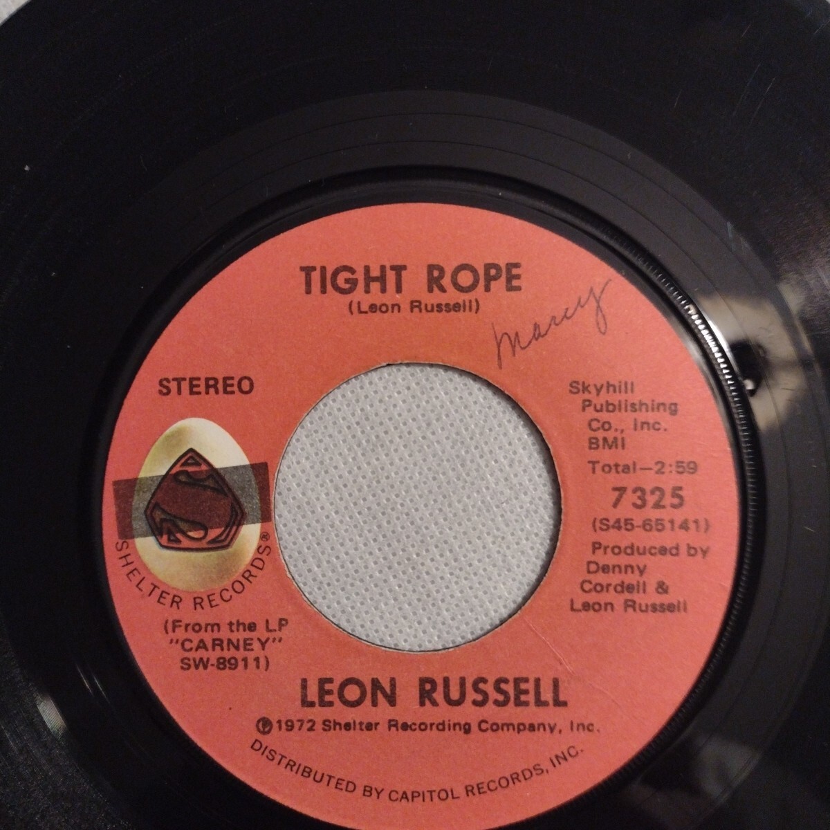 Leon Russell - Tight Rope/This Masquerade (1972 Vinyl 45) Shelter Records 7325
