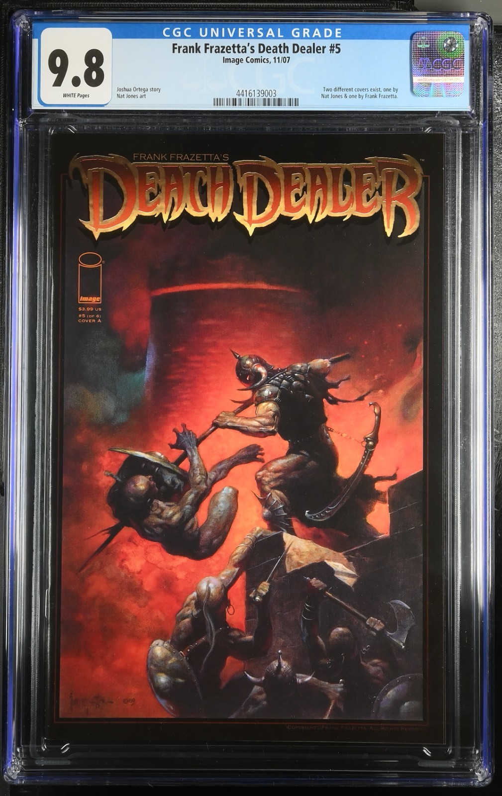 Frank Frazetta Death Dealer 5 CGC 9,8 pagine bianche immagine basso pop solo 8 2007