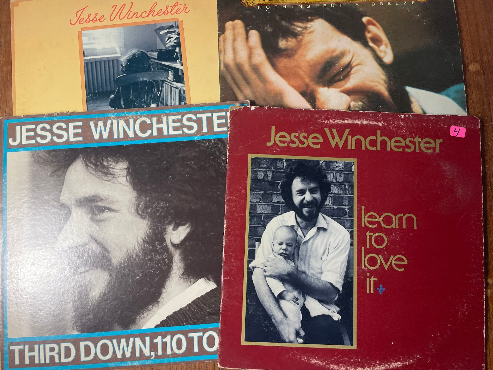 Jesse Winchester 4X-LP LOT Third Down 110 to Go, Learn To Love It PLUS TWO MORE!