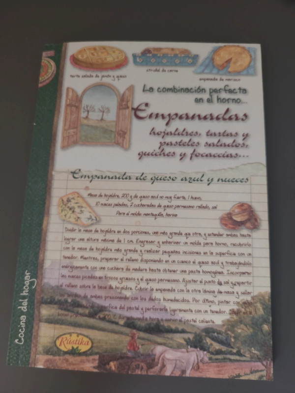 Libro tapa blanda recetas empanadas