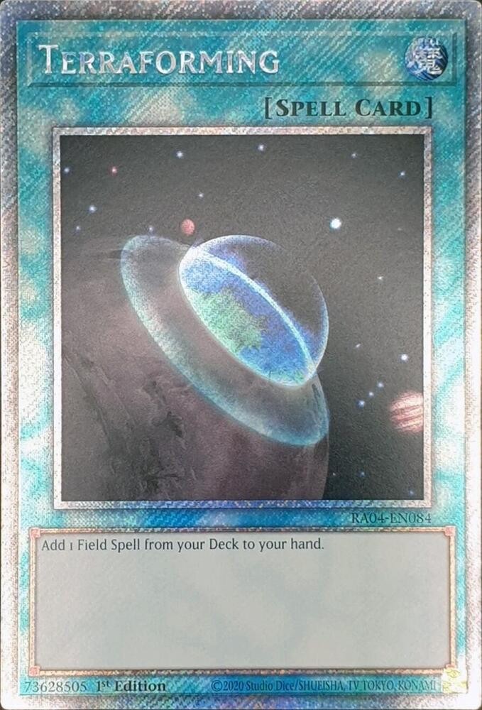 Terraformazione (Platinum Secret Rare) RA04-EN084 Quarter Century Stampede 1°...