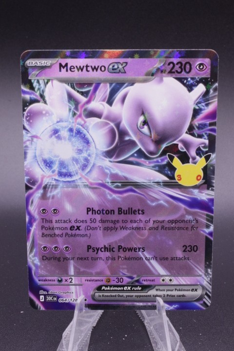 Mewtwo EX Pokemon 30th Anniversary - Pokemon Cards 064/128 Card Pokemon Card NM