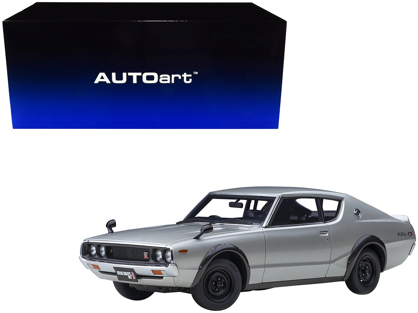 Modellino auto Nissan Skyline 2000GT-R (KPGC110) RHD argento metallizzato 1/18 - Autoart