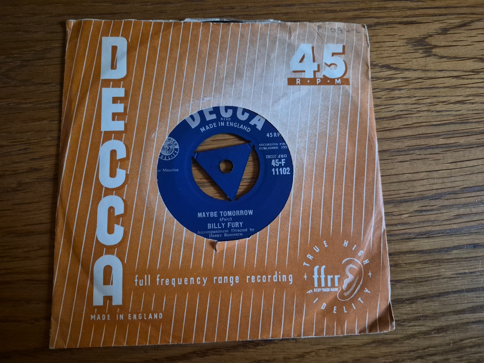 Billy Fury – Maybe Tomorrow 1959 Decca – 45-F 11102 Rock & Roll 7”