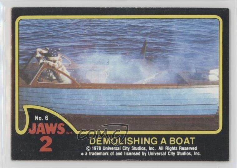 Topps Jaws 2 1978 demolizione di una barca #6 0as