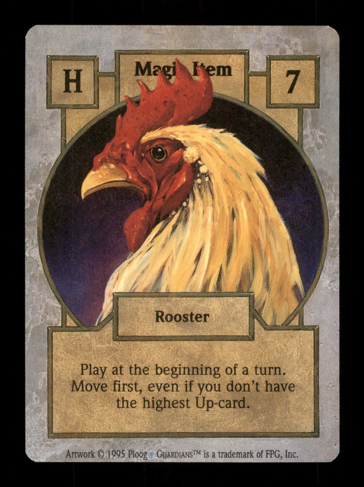 Rooster 7 Guardians 1995 Artwork FPG Trading Card TCG CCG