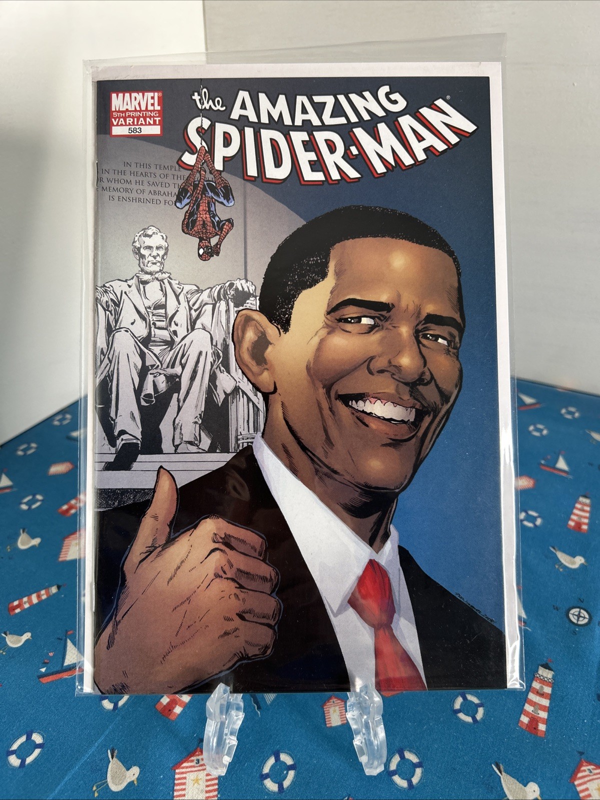AMAZING SPIDER-MAN #583 Fifth Print Variant President Obama Cover - MINT