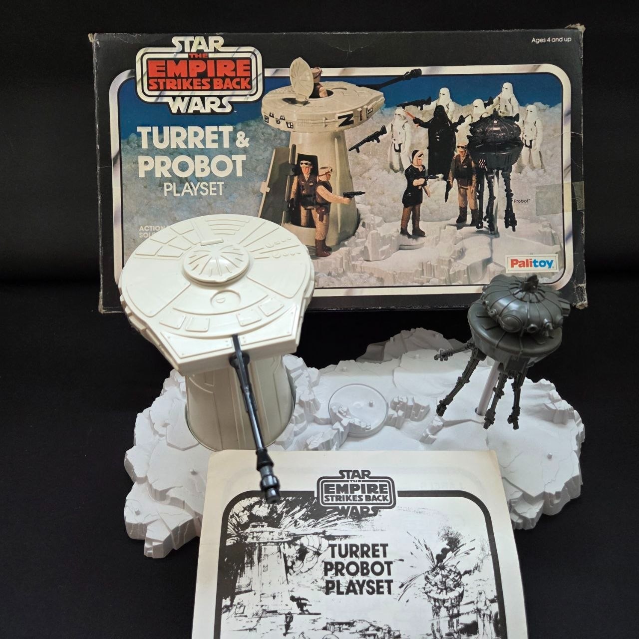 Vintage Probot Turret Play Set Star Wars Palitoy ESB anni 80 scatola istruzioni