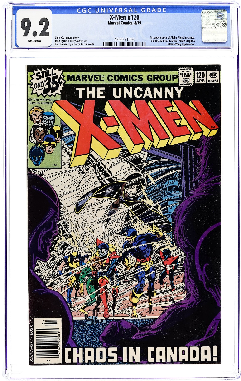 Uncanny X-Men #120 CGC 9.2 1979 4500571005 1° App. Alpha Flight (cameo)