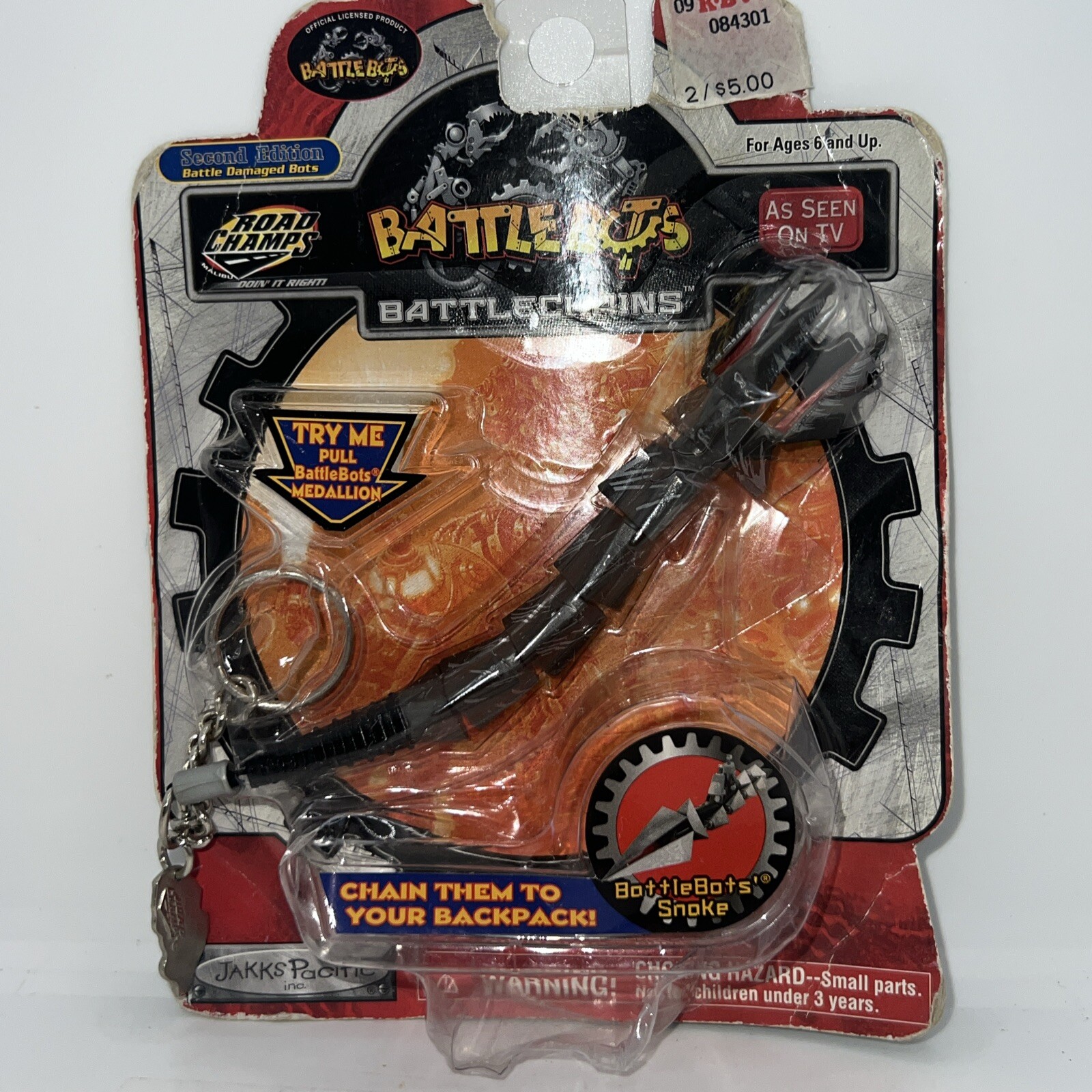 Jakks Pacific Battlebots Road Champs Battlechains Keychain Snake 2001