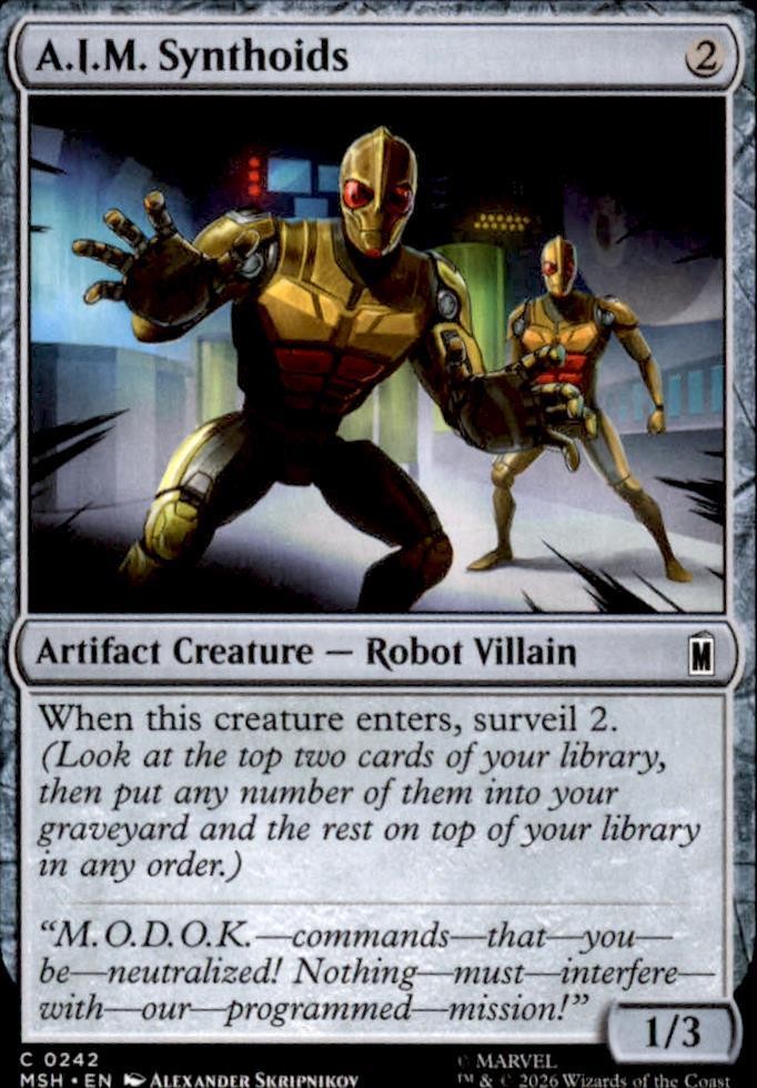 A.I.M. Synthoids 242 Common Marvel Super Heroes Magic: The Gathering Near Mint