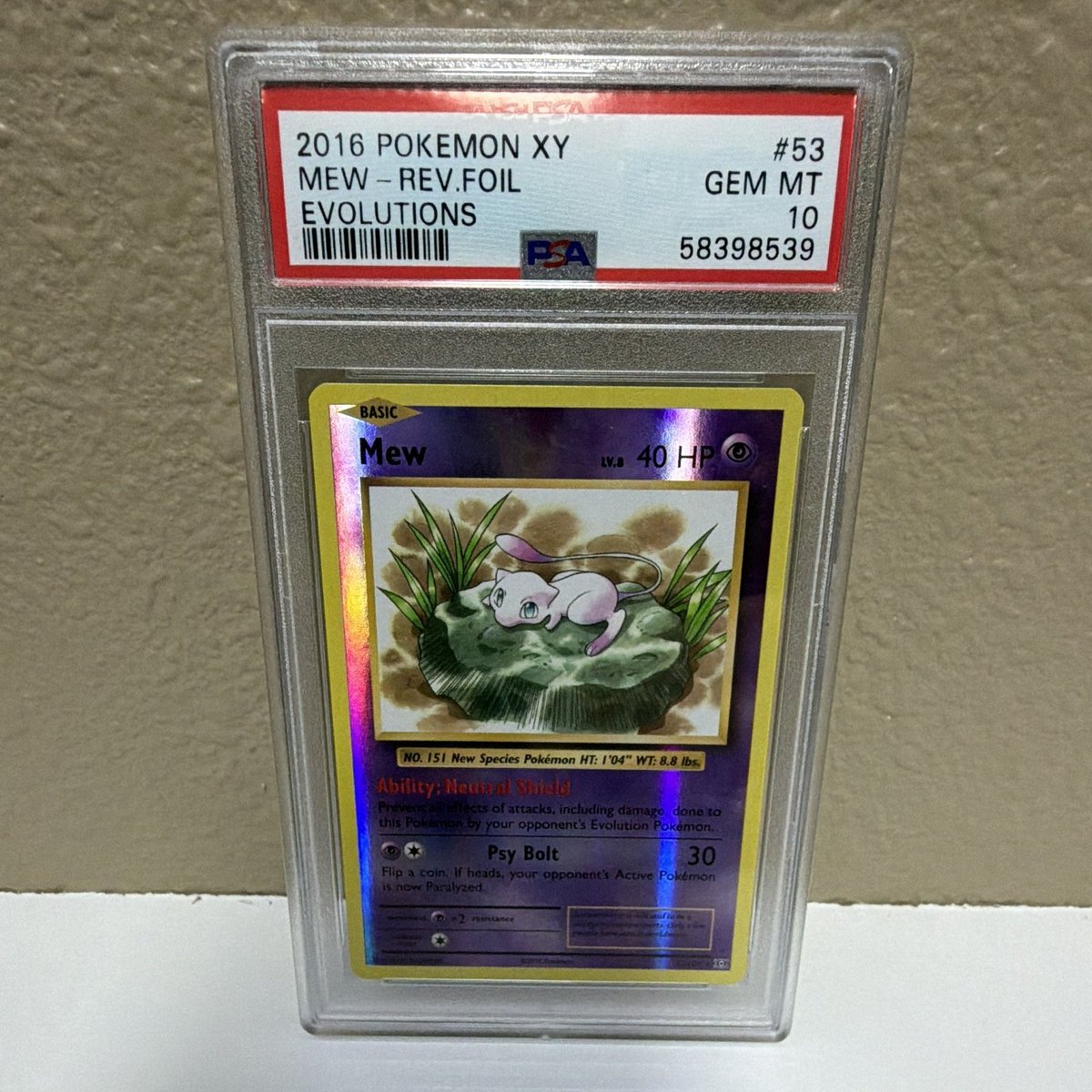 PSA 10 Mew 53/108 Evoluzioni Reverse Holo Pokemon TCG 2016 Inglese