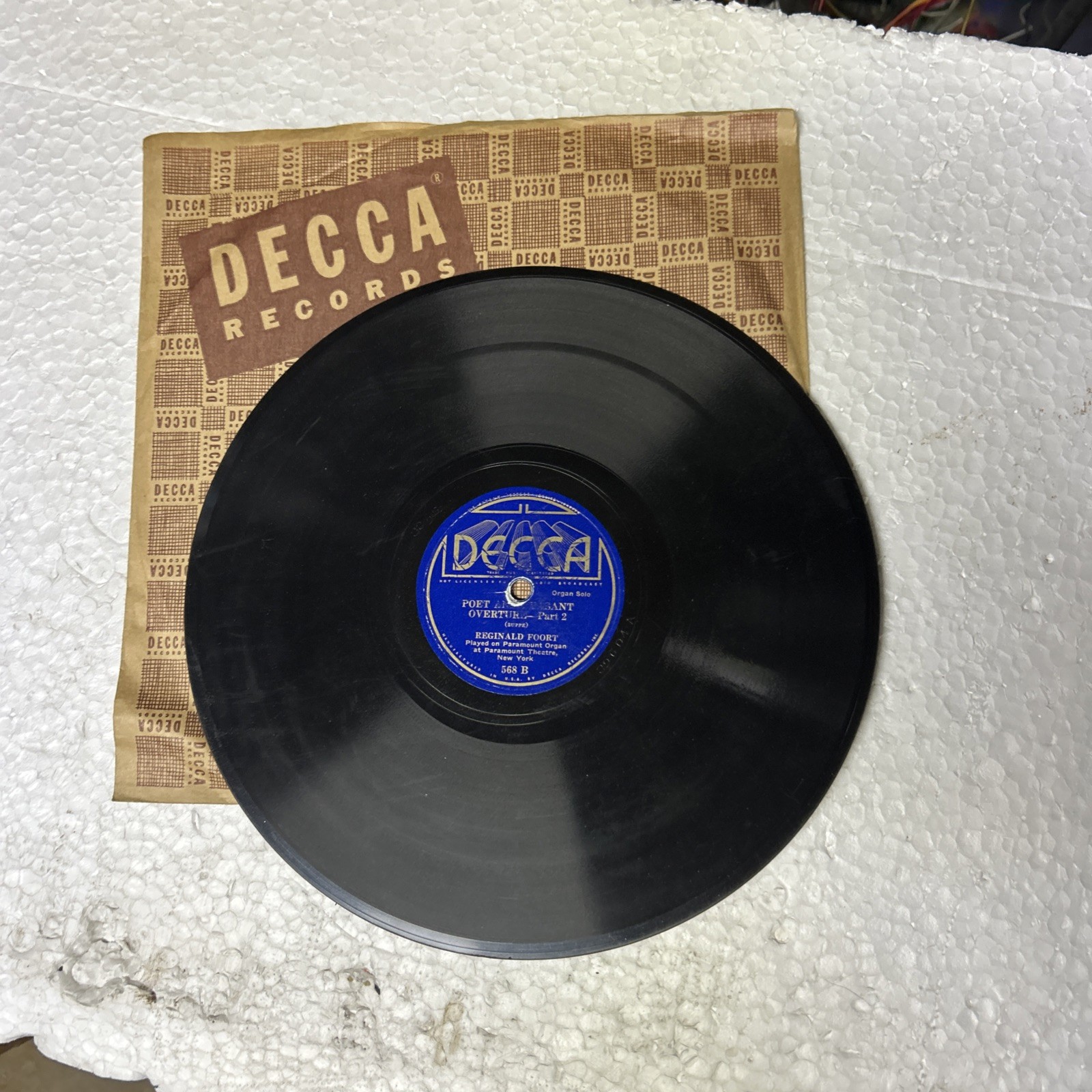 Reginald  FooRT Poet And The Peasant Overture Part 2 Decca Sleeve 78