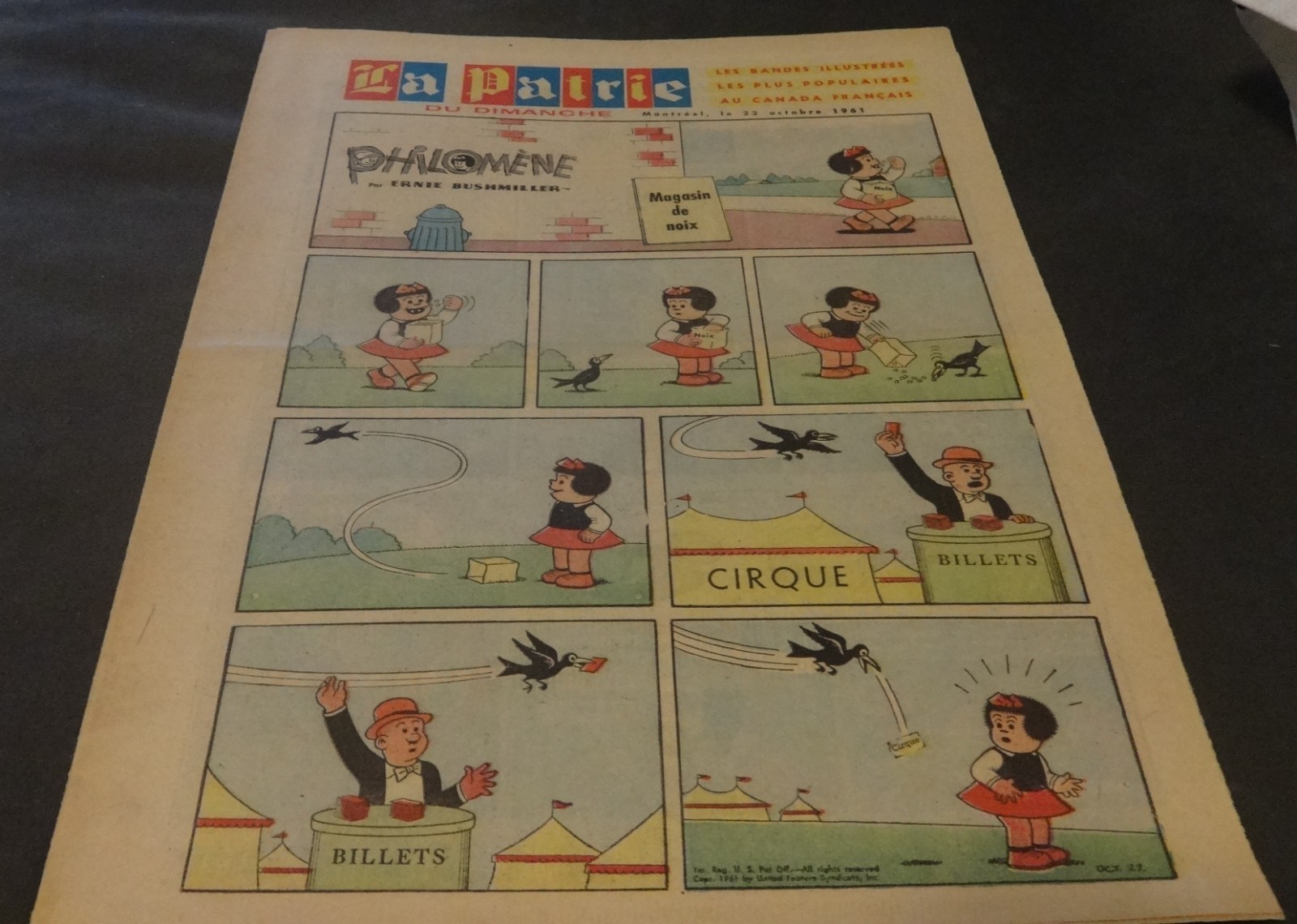 La Patrie - French newspapers comic strips supplement  Montreal Le Oct- 22 -1961