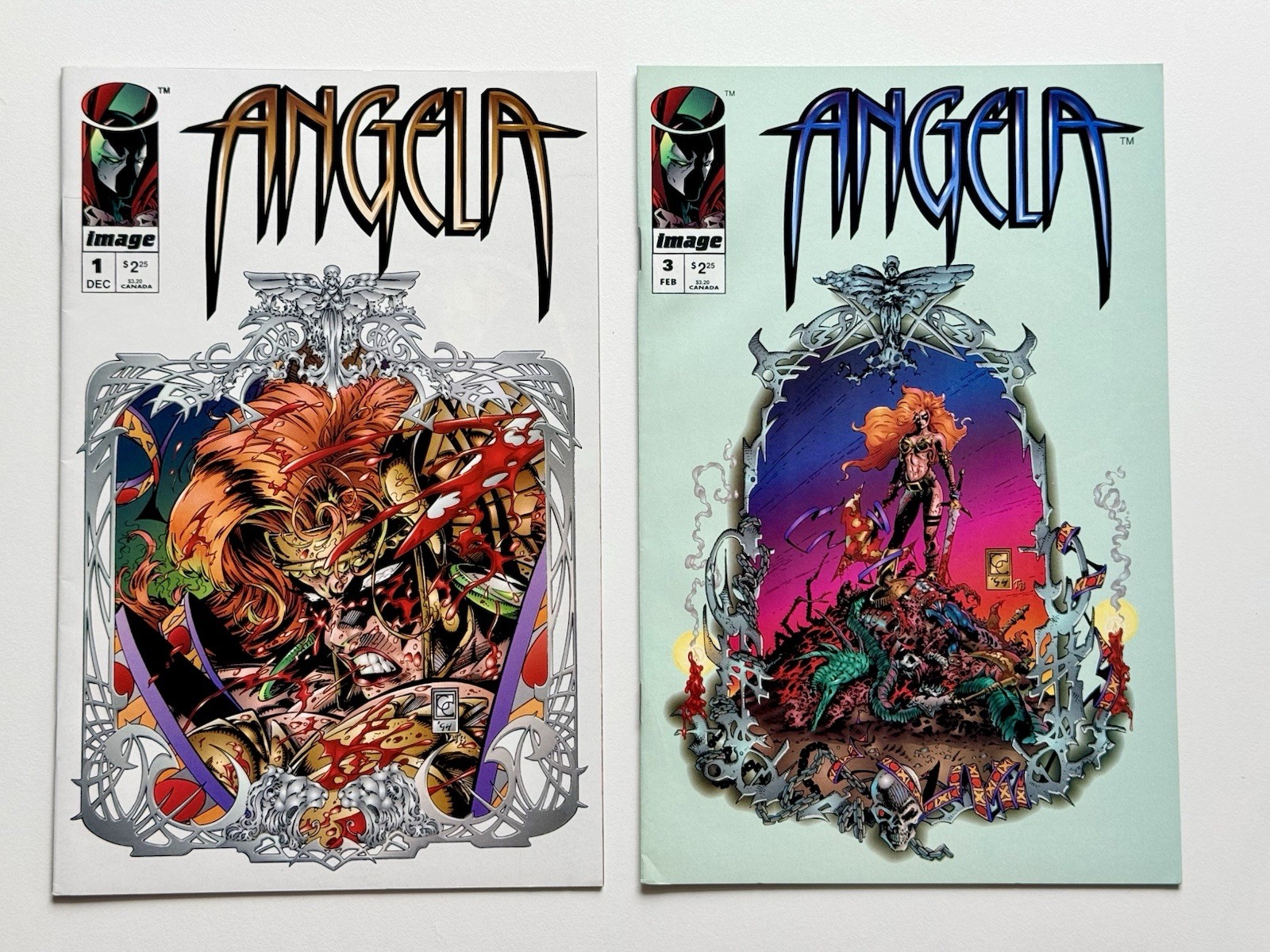 ANGELA 1 e 3 * Lotto di 2 fumetti * SPAWN - Image Comics * 1995 ottime condizioni/nm