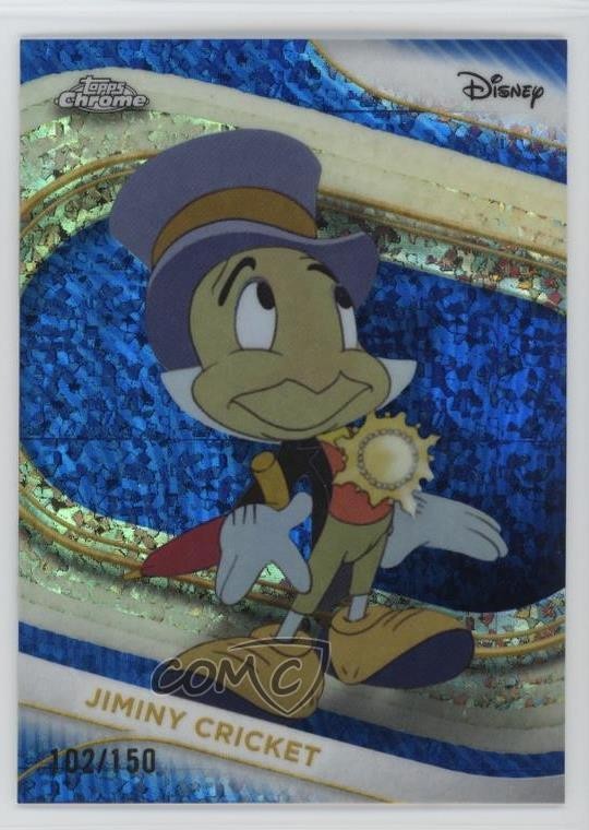 2025 Topps Chrome Disney Blu Mini-Diamante Rifrattore 102/150 Jiminy Cricket 04fu