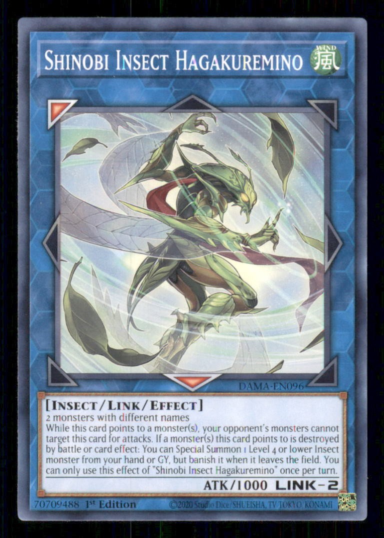 Shinobi Insetto Hagakuremino DAMA-EN096 Alba della Maestà Yu-Gi-Oh 1° Edizione NM