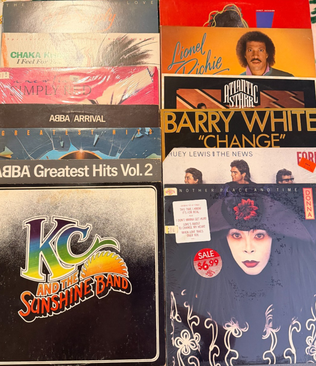 13 LP Vinyl Lot ABBA Janet Jackson Donna Summer Lionel Richie KC Commodores