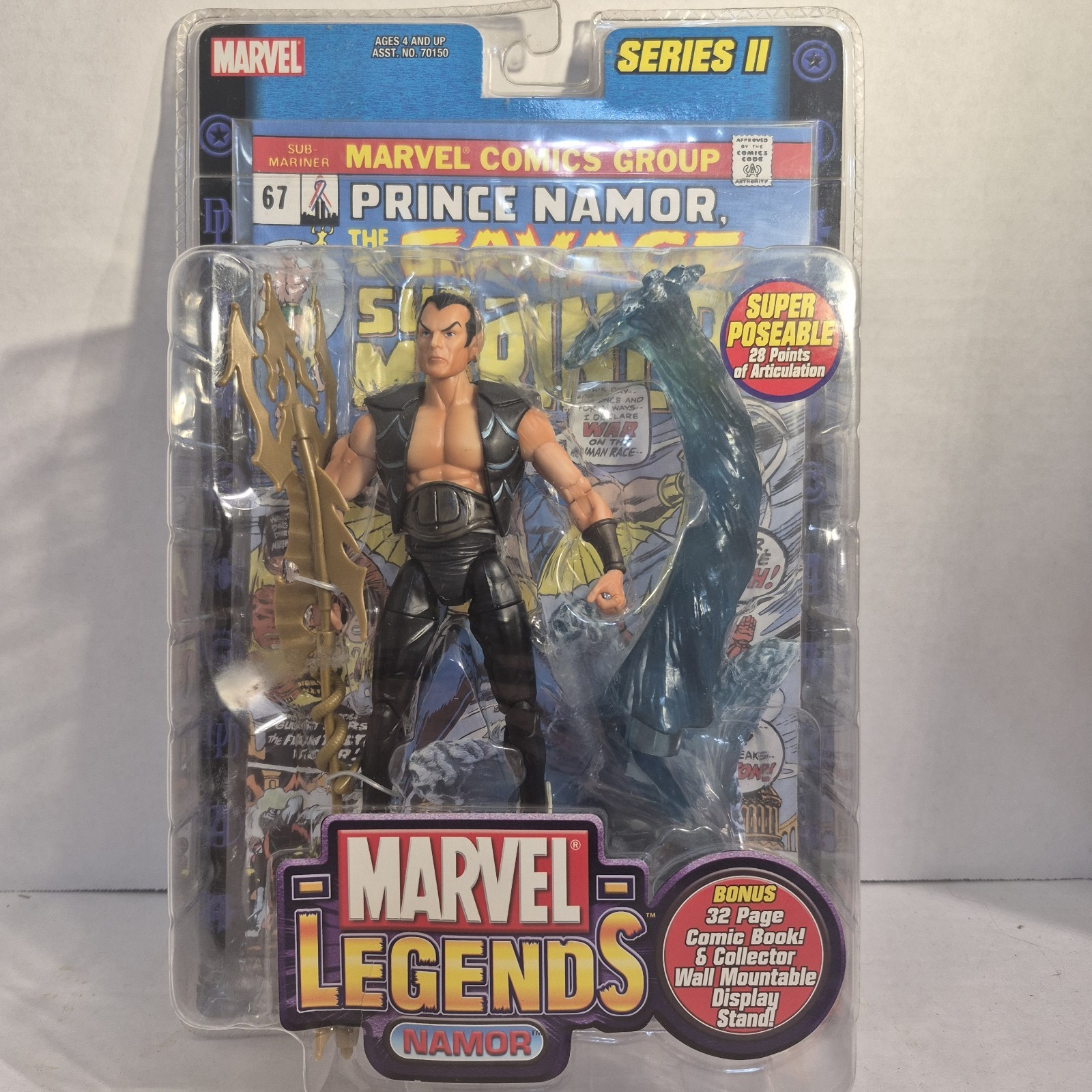 ToyBiz Marvel Legends Series 2 Modellino Namor Sub Mariner Sigillato 2002 Nuovo con scatola
