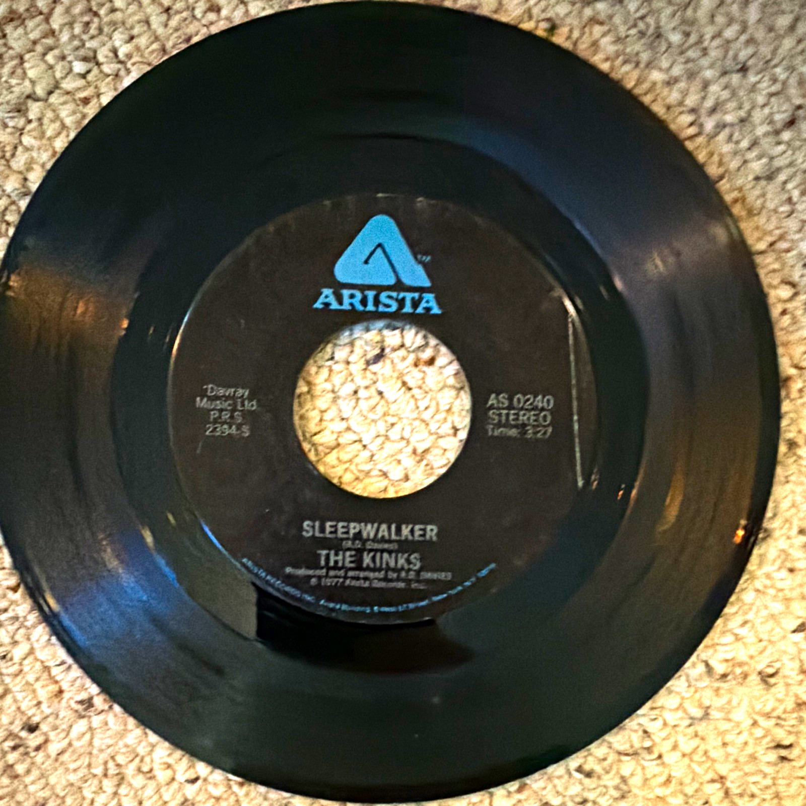 The Kinks - Sleepwalker / Full Moon Arista AS 0240 7" Vinyl Single Stereo 1977