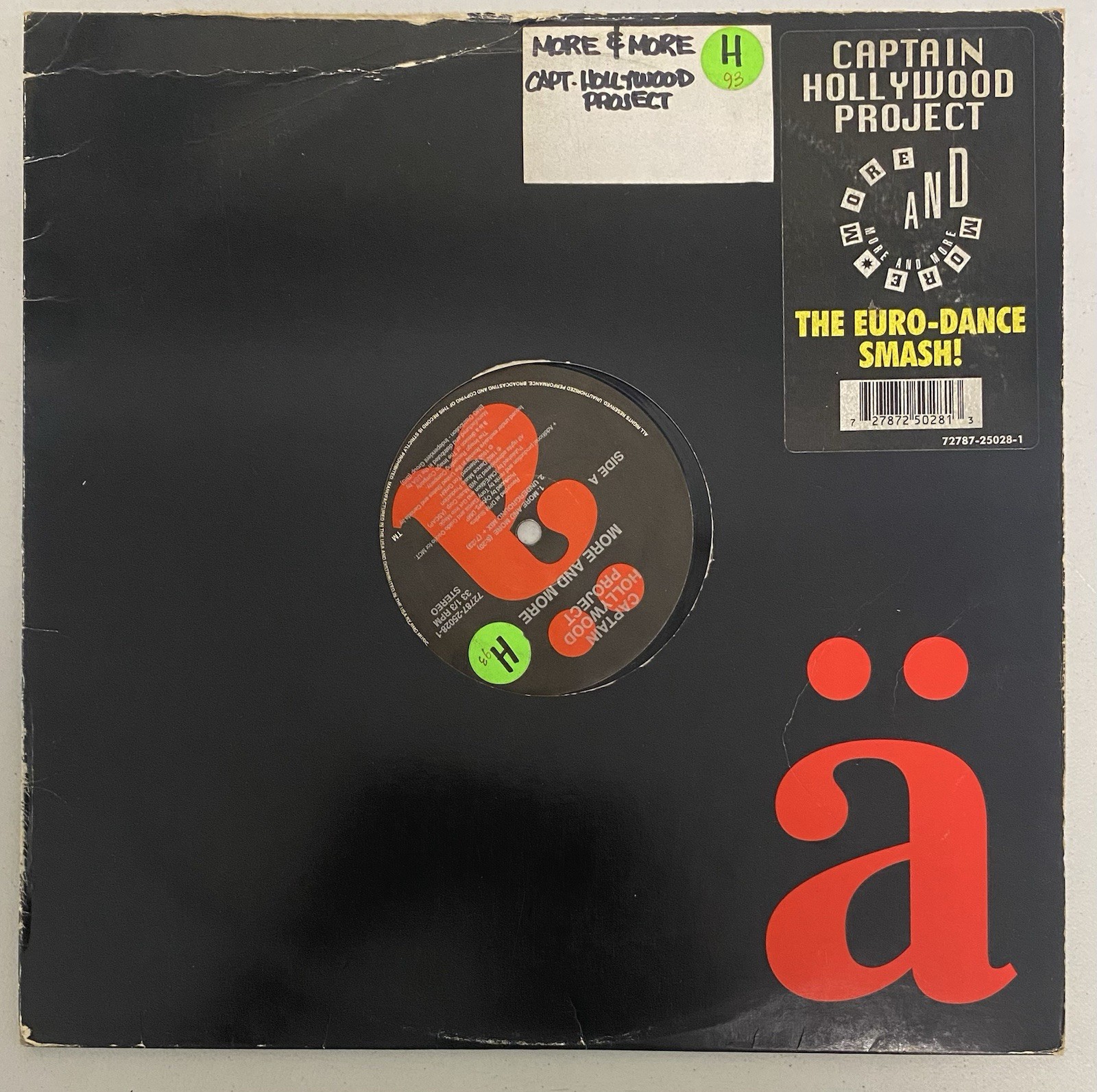 Captain Hollywood Project More and More 1993 12 Inch Vinyl Single Dance 33 RPM
