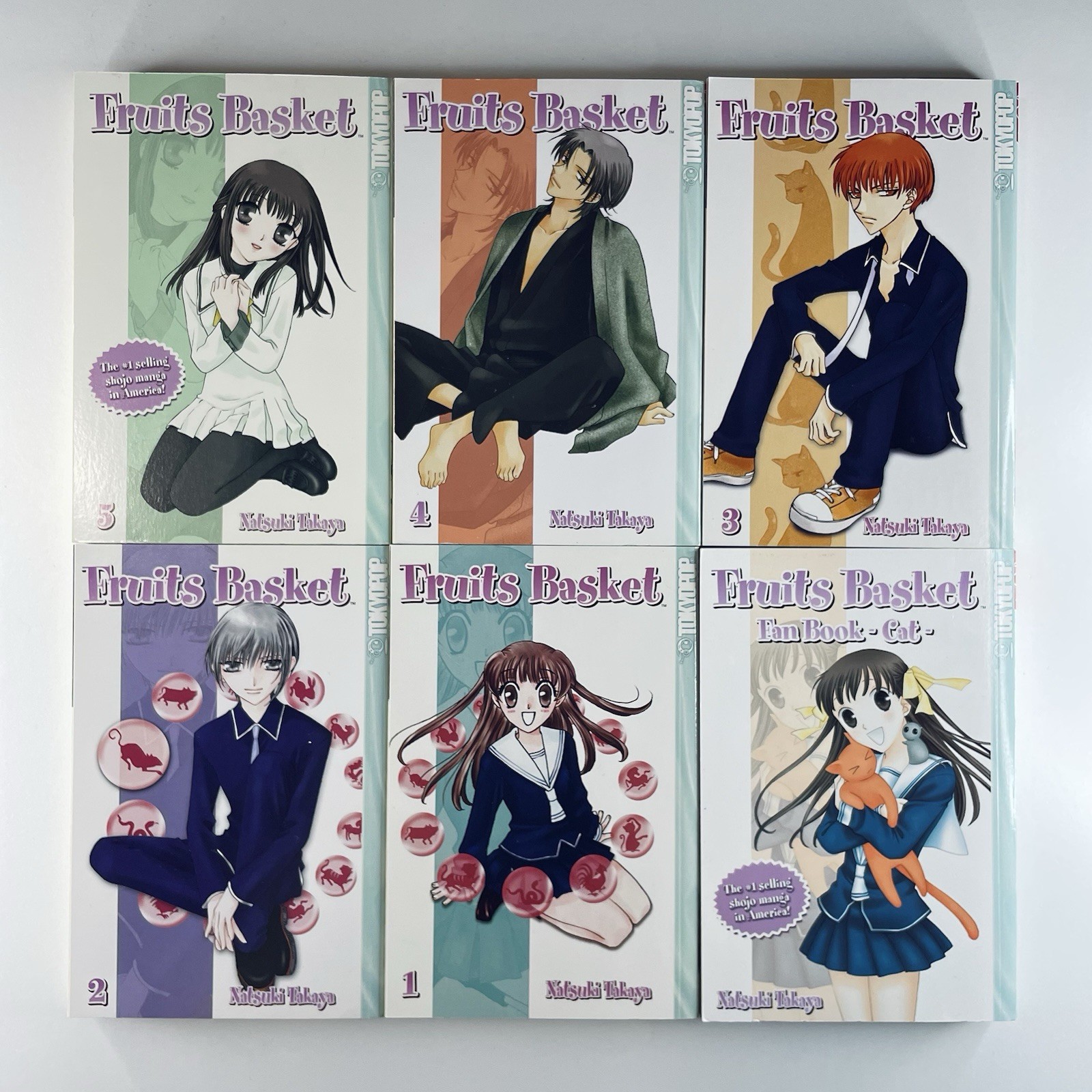 Fruits Basket English Manga Vol. 1-5 + Fan Book -Cat- | Tokyopop First Printing