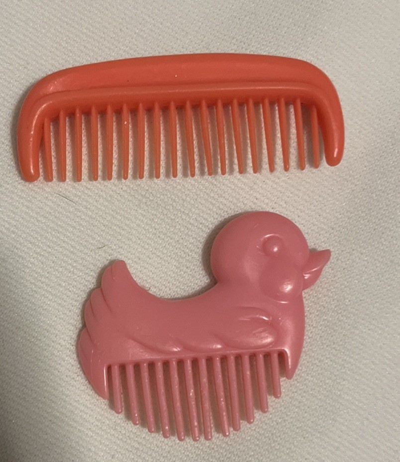2 Vintage My Little Pony Baby First Tooth Tic-Tac-Toe Pink Duck Combs