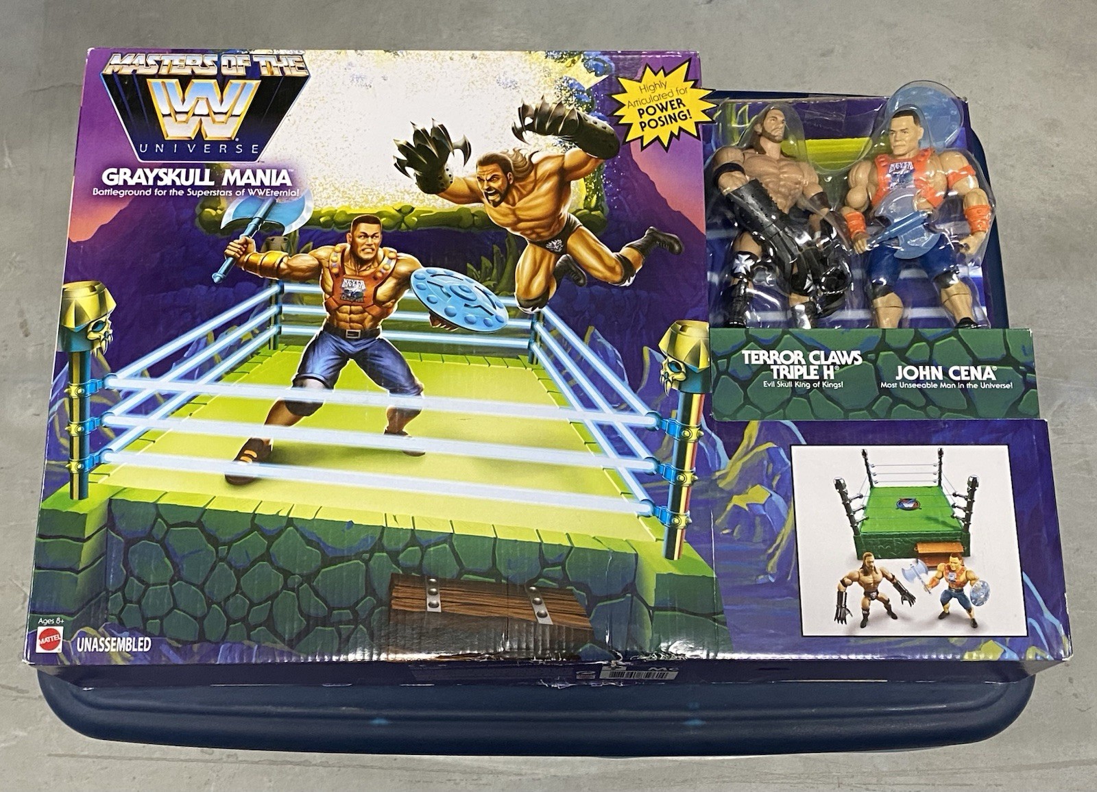 Mattel Masters of WWE Universe Grayskull Mania Ring Bundle John Cena HHH MOTU