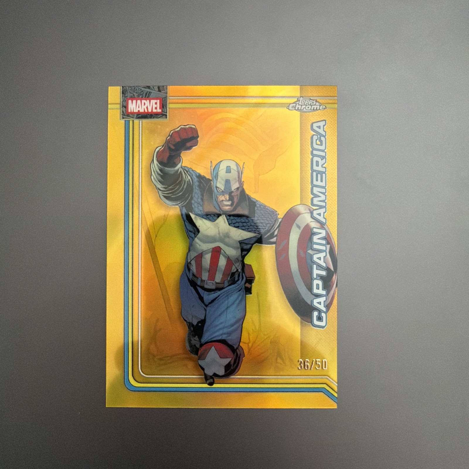 CAPTAIN AMERICA 2026 TOPPS CHROME MARVEL GOLD REFRACTOR /50 #019