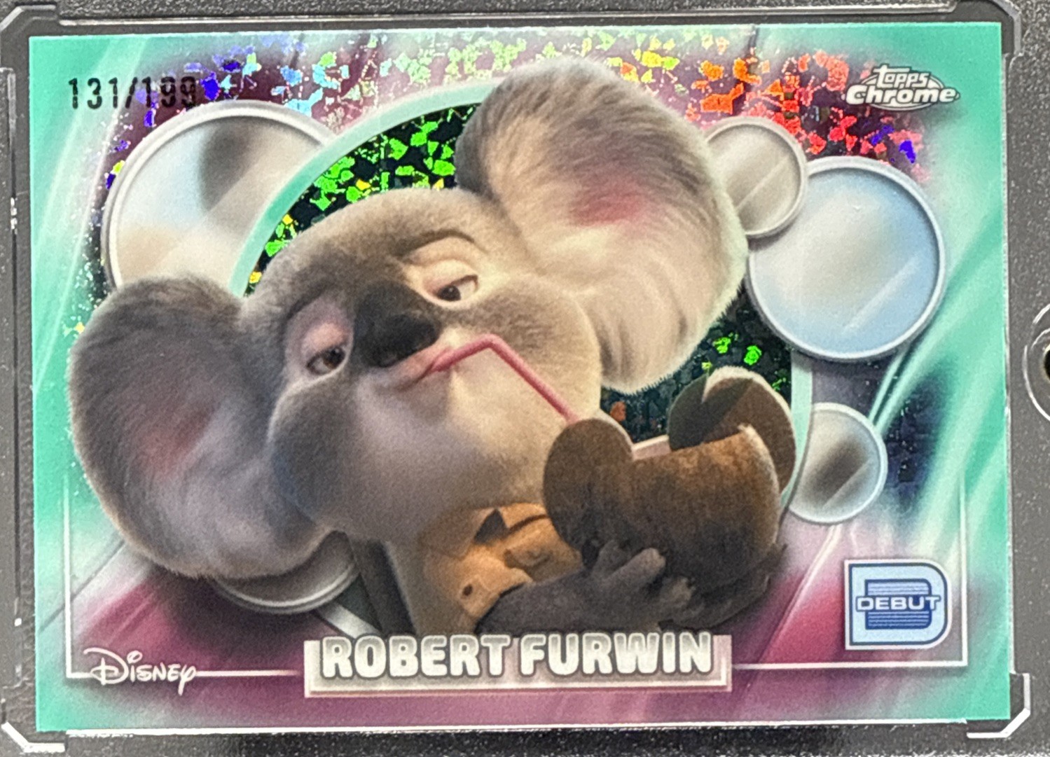 2026 Topps Chrome Disney Robert Furwin Aqua Mini-Diamante Rifrattore DEBUTTO #/199