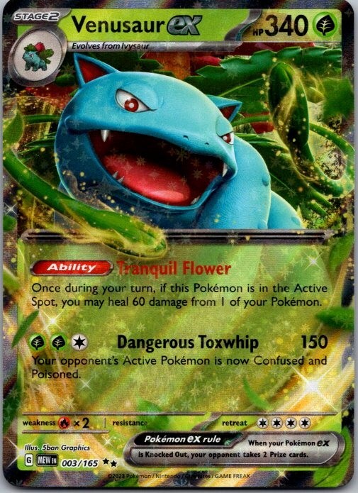 Pokemon Mega Evolution Mega Venusaur ex 003/132 Double Rare NM