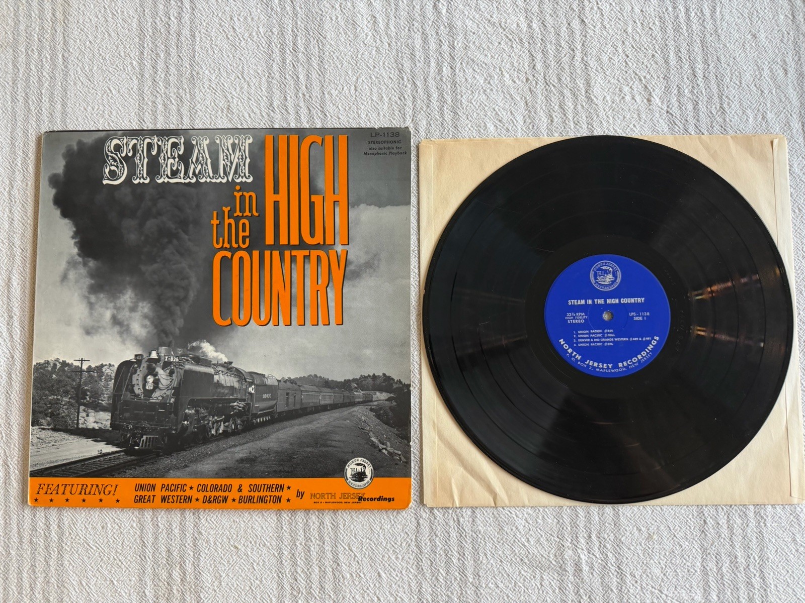 Steam in the High Country Vinyl LP LPS-1138 EX Union Pacific Burlington D&RGW