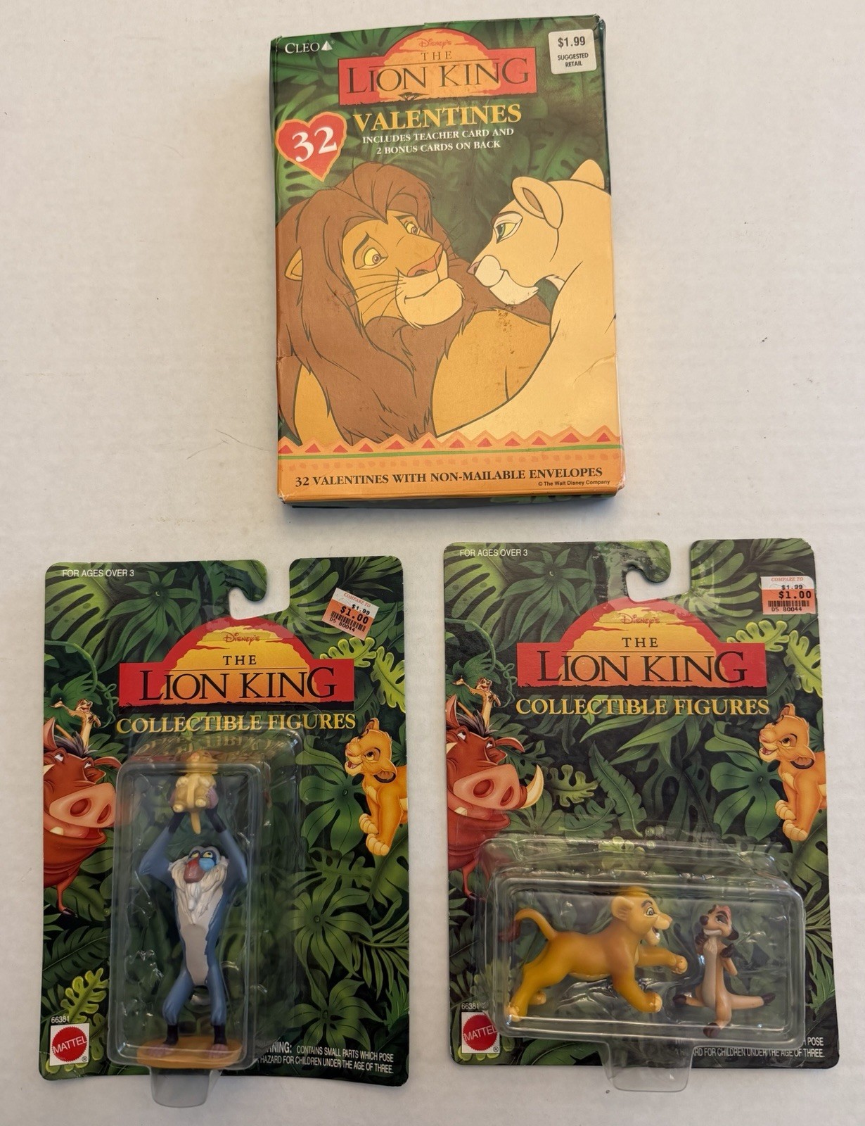 Vintage Mattel Disney The Lion King Young Simba Timon RafikiCollectible Figures