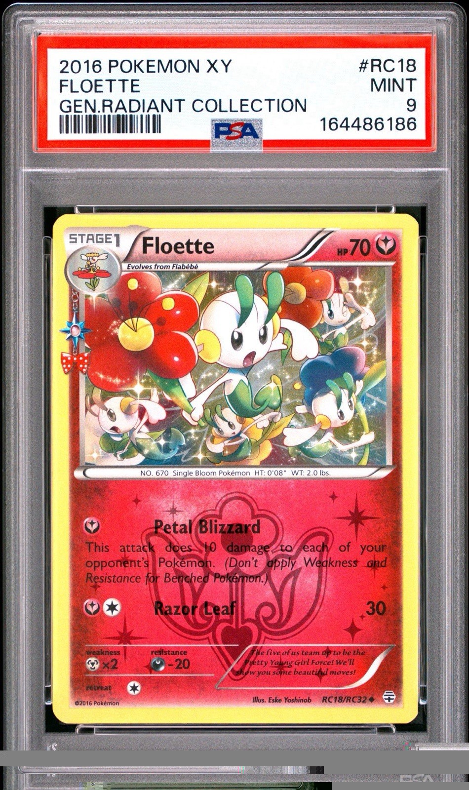 2016 POKEMON XY FLOETTE GEN RADIANT COLLECTION RC18/RC32 PSA 9