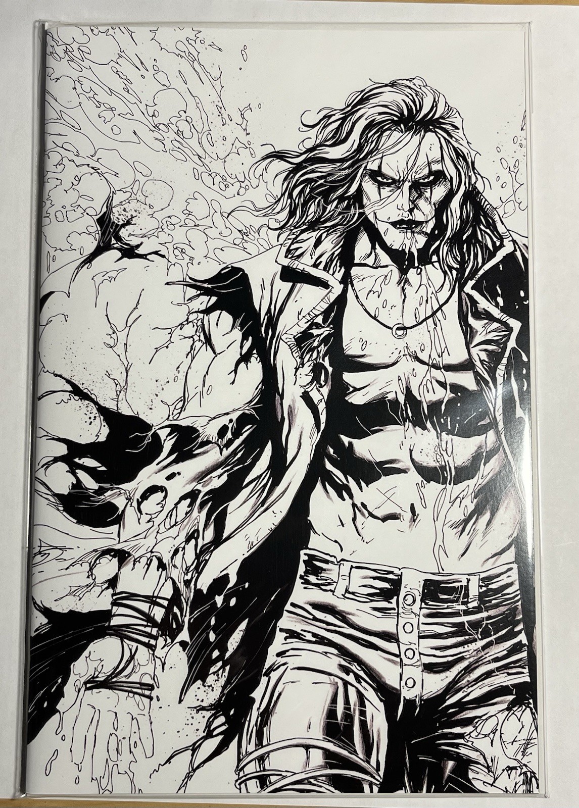 The Crow Megacon Tyler Kirkham Battle copertina schizzo danneggiata (NM)