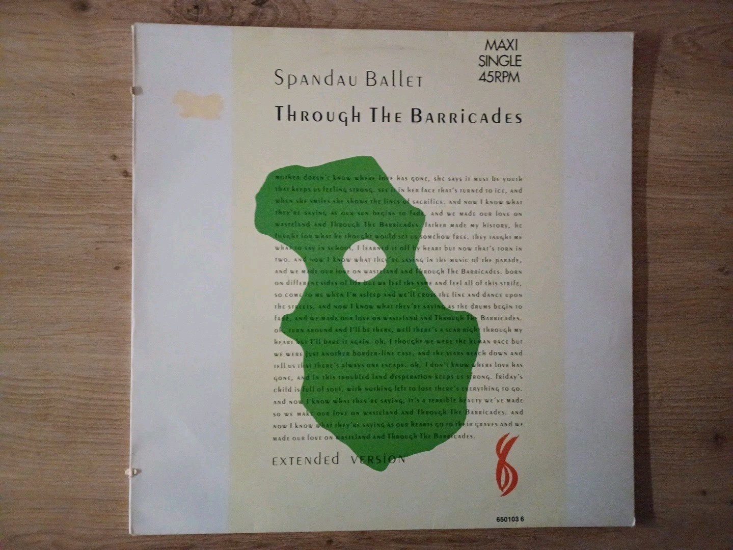 12" Vinyl-Maxi Single ★ SPANDAU BALLET - Through the Barricades ★ MINT/CLEAN