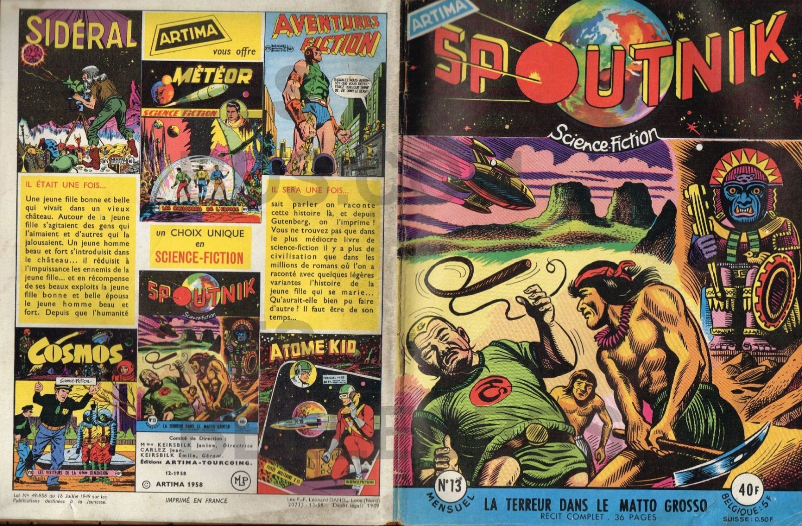 SPOUTNIK numéro 13   ARTIMA 1958 TBE