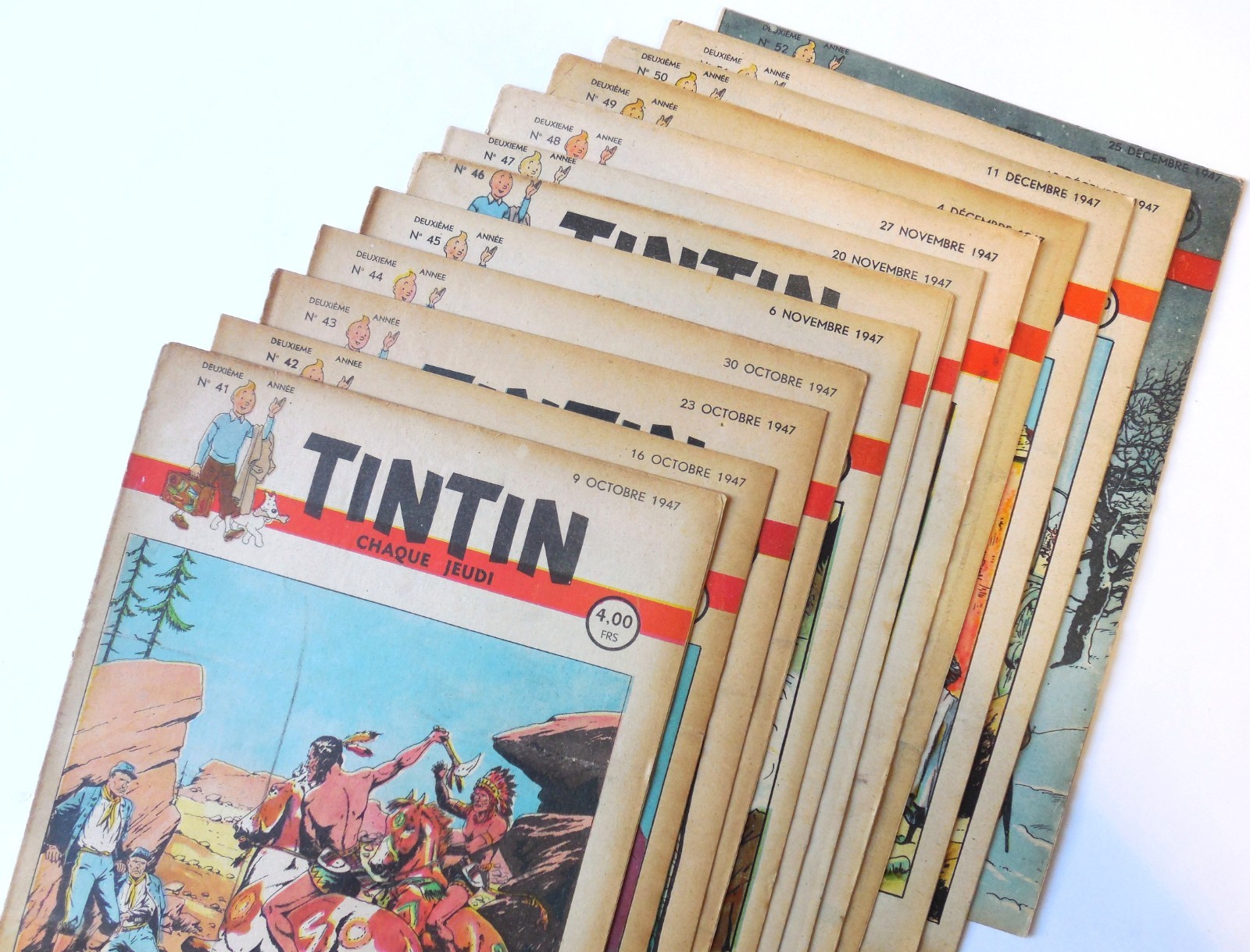 Équivalent Recueil « Tintin » belge n° 4 (12 fascicules n° 41-n° 52) /TBE