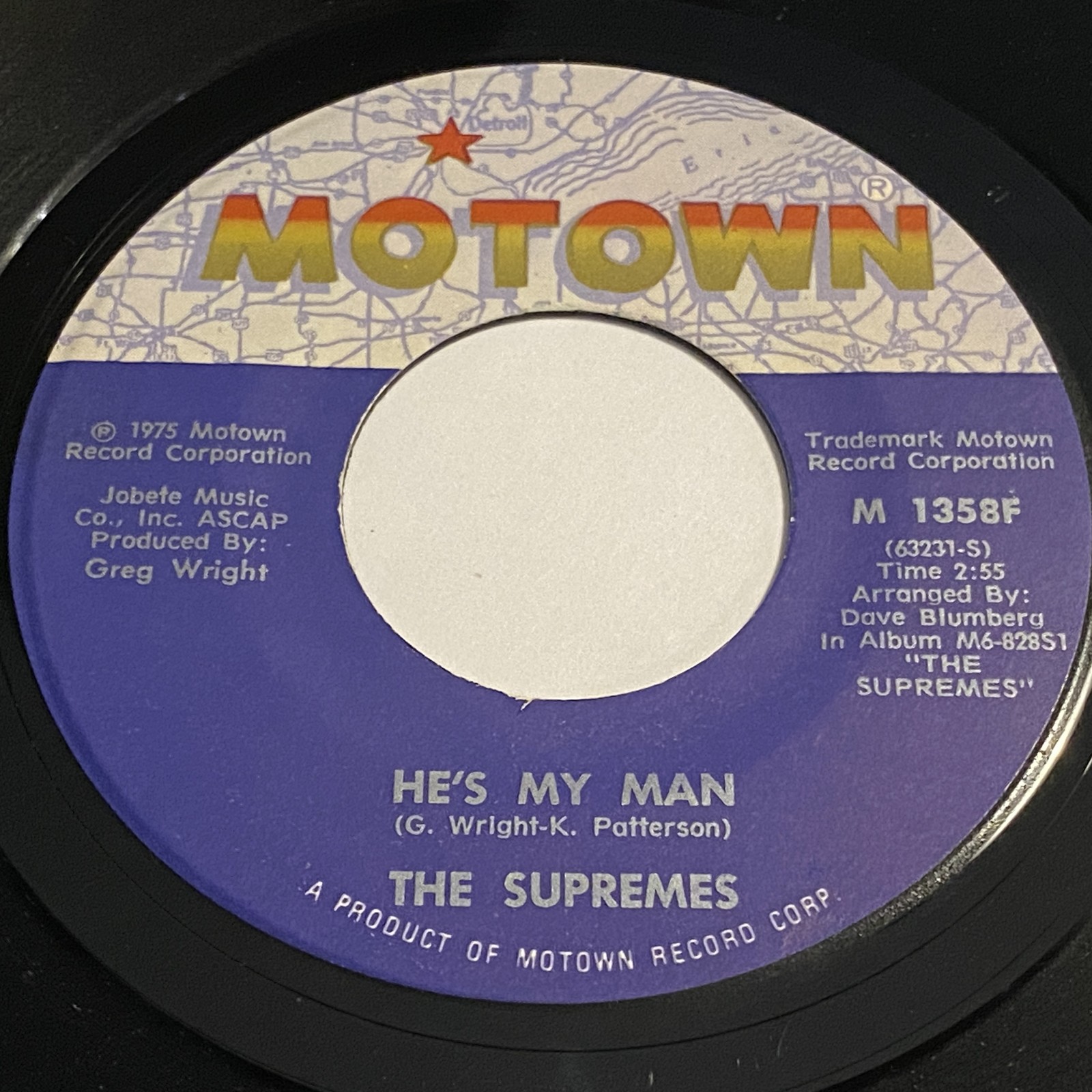 The Supremes: He's My Man / Give Out, But Don't Give Up 45 - Motown - Soul