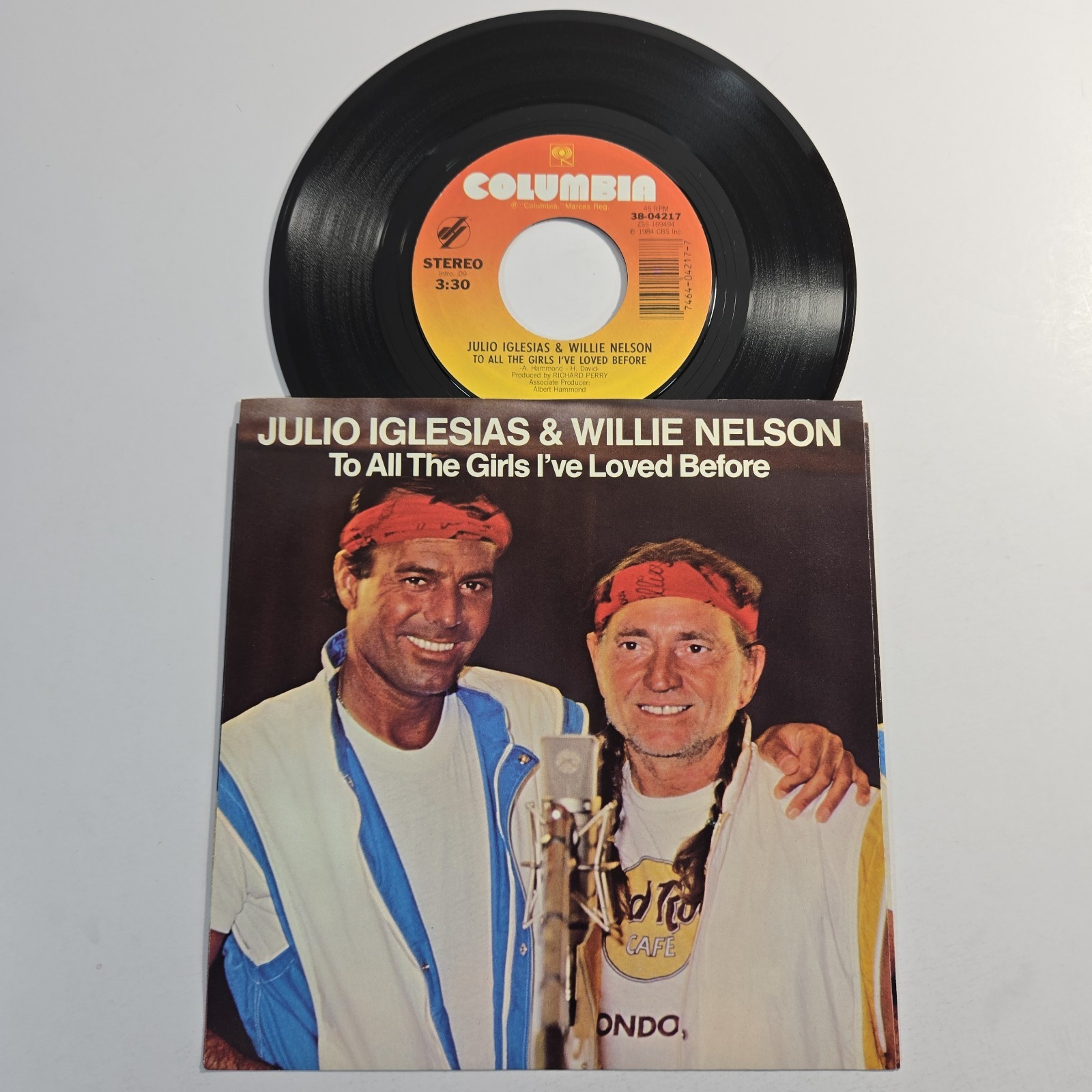 Willie Nelson "To All The Girls I've Loved Before" 45 Vg+ Tested Picture Sleeve 