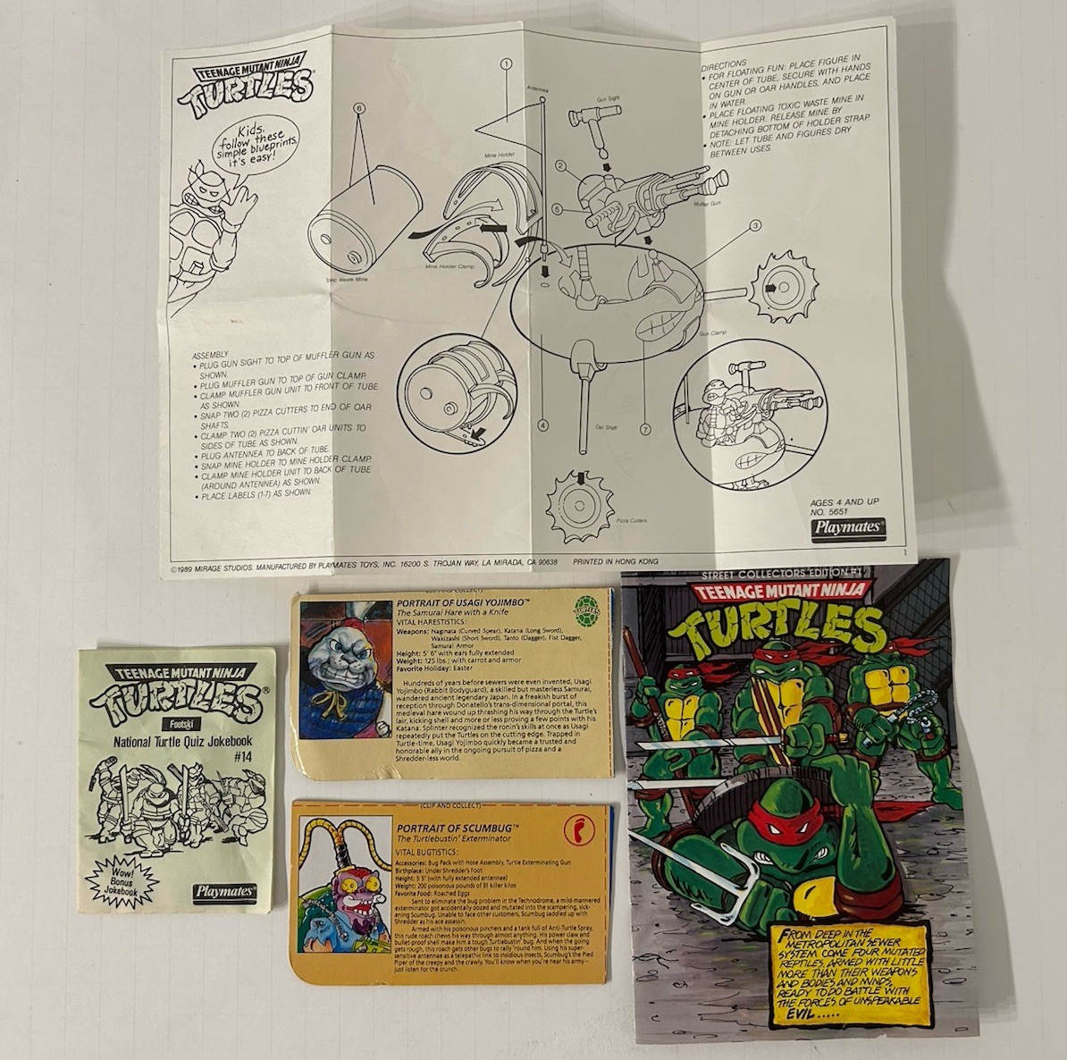 Teenage Mutant Ninja Turtles Street Collectors Fan Club Comic Joke Book And Misc